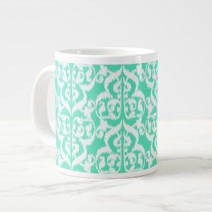 Ikat Maurische Damaske - Aqua und China des weißen Jumbo-Tasse