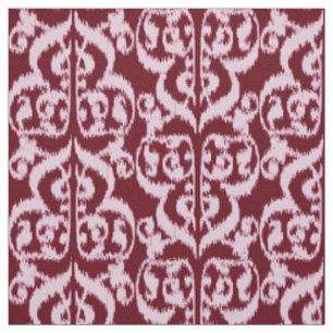 Ikat Maurische Damaske - bordeauxrot und rosa. Stoff