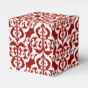 Ikat Maurische Damaske - dunkelrot und weiß Geschenkschachtel