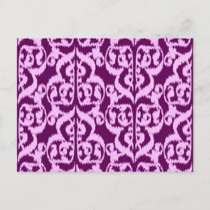 Ikat Maurische Damaske - lila und orchid Postkarte