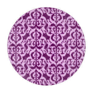 Ikat Maurische Damaske - lila und orchid Schneidebrett