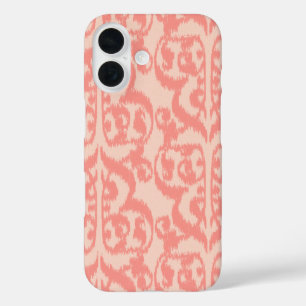 Ikat Maurische Damaske - pfirsich und korallenrosa iPhone 16 Hülle