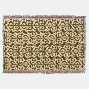Ikat Maurische Damaske - schokoladenbraun und brau Decke