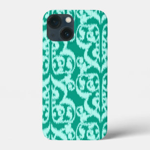 Ikat Maurische Damast - Pfau und Aqua Case-Mate iPhone Hülle