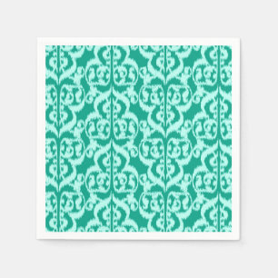 Ikat Maurische Damast - Pfau und Aqua Serviette