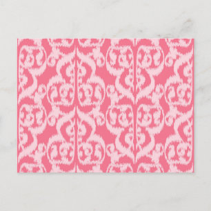 Ikat maurischer Damast - Korallenrosa-Töne Postkarte