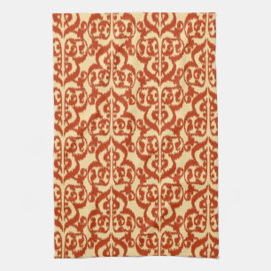 Ikat maurischer Damast - Mandarine Küchentuch