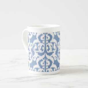 Ikat Moorish Damask - Himmelblau und weiß Prozellantasse