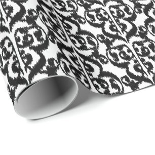Ikat Moorish Damask - Schwarzweiß Geschenkpapier