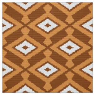 Ikat Muster - Brown, Rost und Creme Stoff