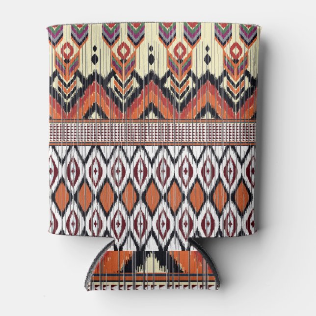 Ikat-Muster: ethnisch geometrisches Design. Dosenkühler (Vorderseite)