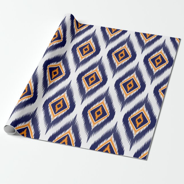 Ikat-Muster Gewebe ethnische Stammesmotive ma Geschenkpapier (Ungerollt)