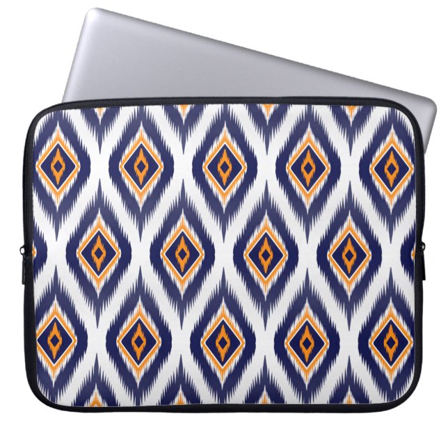 Ikat-Muster Gewebe ethnische Stammesmotive ma Laptopschutzhülle (Vorderseite)