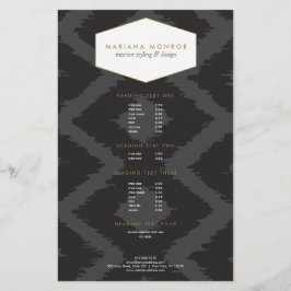 Ikat-Muster im dunkelgrauen Designer-Flyer Flyer