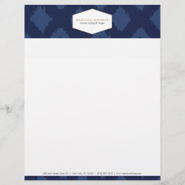 Ikat-Muster in Buchstaben des blauen Designers Briefkopf