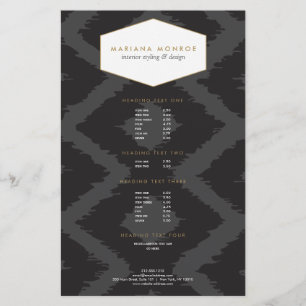 Ikat-Muster in dunkelgrauem Designerflyer Flyer