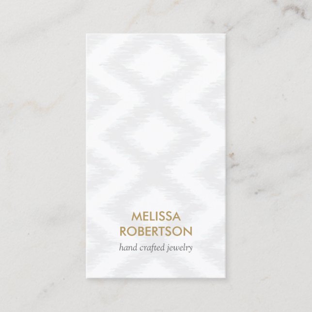 Ikat Muster in Light Gray für Schmuckdesign Visitenkarte (Vorderseite)
