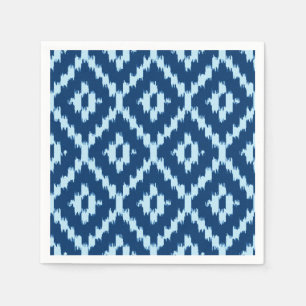 Ikat Muster - Indigo und blasses Eisblau Serviette