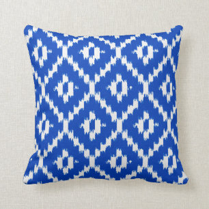 Ikat Muster - Kobaltblau und -WEISS Kissen