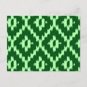Ikat-Muster - Pine grün und blassgrün Postkarte
