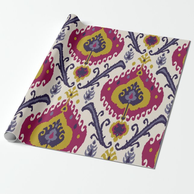 Ikat nahtloser Muster Hintergrund Traditionelles M Geschenkpapier (Ungerollt)