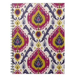 Ikat nahtloser Muster Hintergrund Traditionelles M Notizblock
