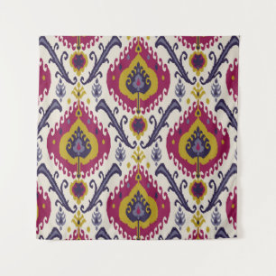 Ikat nahtloser Muster Hintergrund Traditionelles M Wandteppich