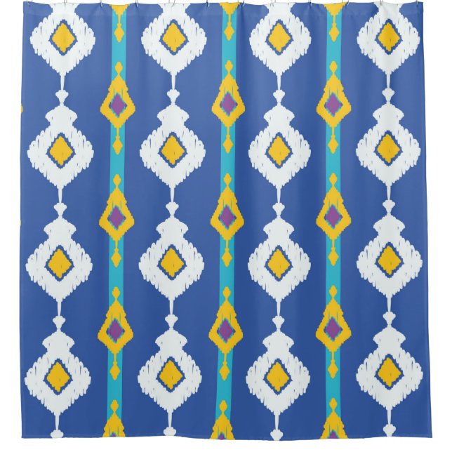 Ikat-nahtloses Muster  Duschvorhang (Vorderseite)