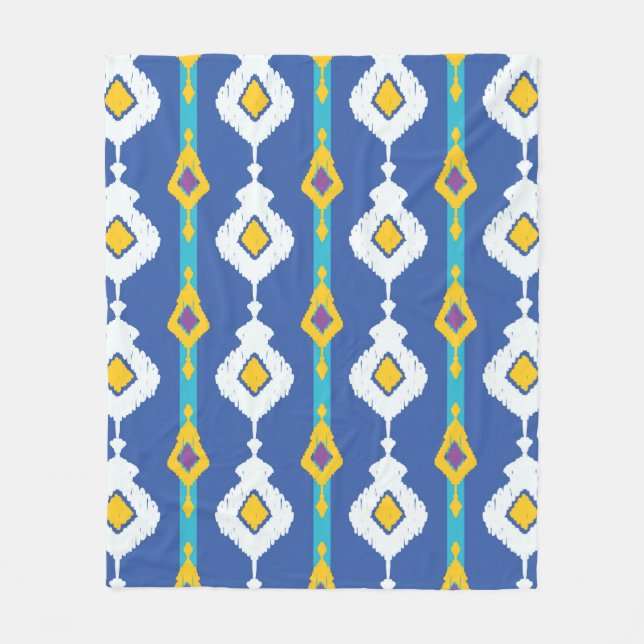 Ikat-nahtloses Muster  Fleecedecke (Vorderseite)
