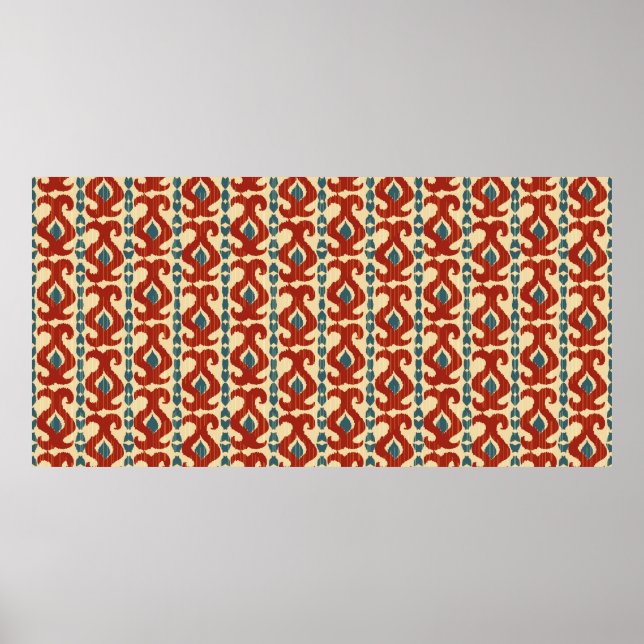 Ikat-nahtloses Muster Poster (Vorne)