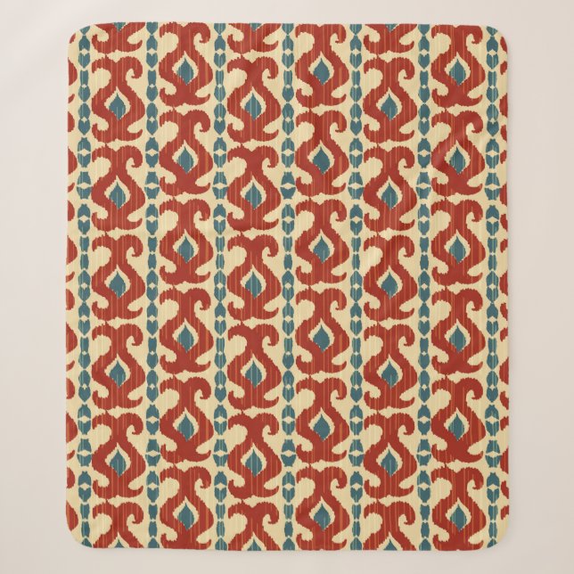 Ikat-nahtloses Muster Sherpadecke (Vorderseite)