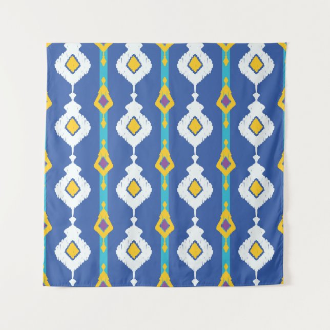 Ikat-nahtloses Muster Wandteppich (Vorderseite)