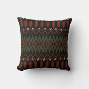 ikat Pattern. Geometrisches nahtloses Ornament. et Kissen