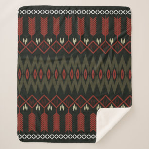ikat Pattern. Geometrisches nahtloses Ornament. et Sherpadecke
