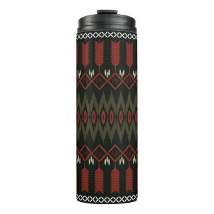 ikat Pattern. Geometrisches nahtloses Ornament. et Thermosbecher