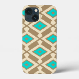 Ikat Pattern - Türkis, Taupe und Beige Case-Mate iPhone Hülle