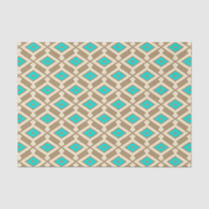 Ikat Pattern - Türkis, Taupe und Beige Seidenpapier