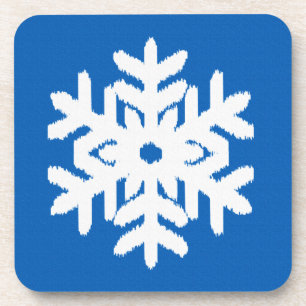 Ikat-Schneeflocke - Kobaltblau und Weiß Untersetzer