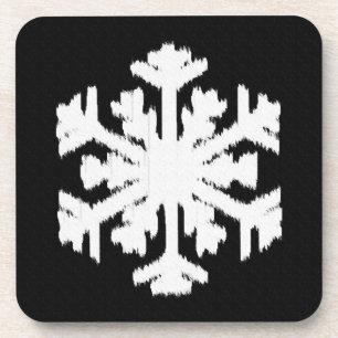 Ikat-Schneeflocke - Schwarz und Weiß Untersetzer