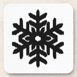 Ikat-Schneeflocke - Weiß und Schwarz Getränkeuntersetzer