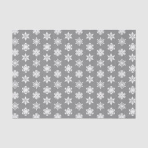 Ikat Schneeflocken - Holzkohlen-Grau und Weiß Seidenpapier