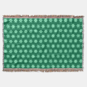 Ikat-Schneeflocken - Kiefer- und Minzgrün Decke