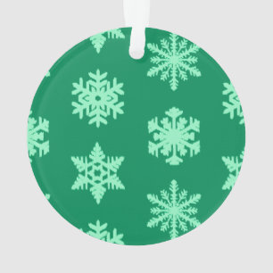 Ikat-Schneeflocken - Kiefer- und Minzgrün Ornament