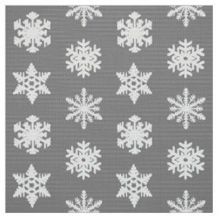 Ikat-Schneeflocken - Kohle grau und weiß Stoff