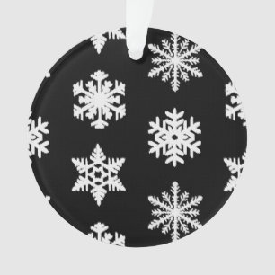 Ikat-Schneeflocken - Schwarzweiß Ornament