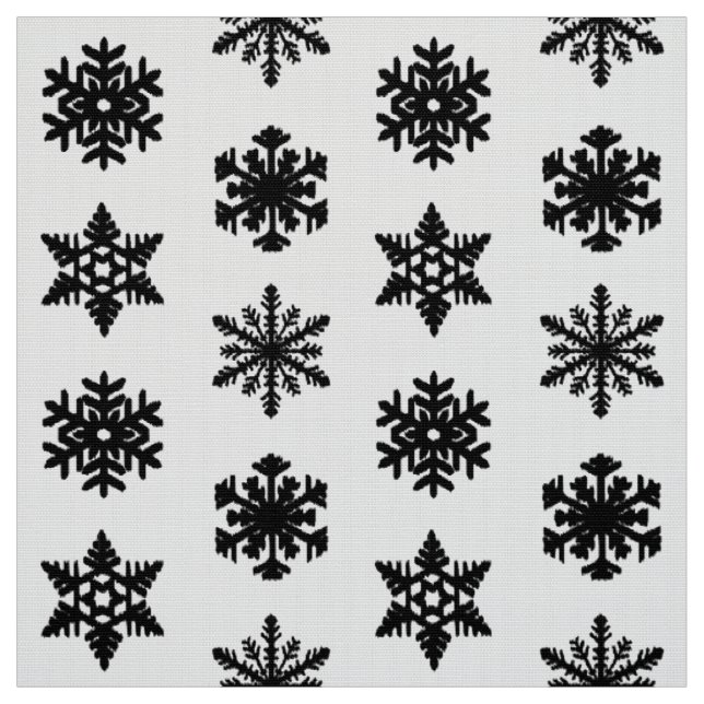 Ikat-Schneeflocken - weiß und schwarz Stoff (Muster)