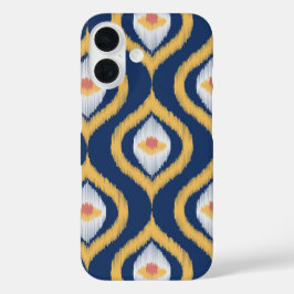 Ikat Series Ogee Blue iPhone 16 Hülle