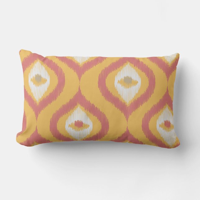 Ikat Series Ogee Orange Lendenkissen (Vorderseite)