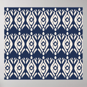 Ikat Shibori Print: Ethnische Aquarelltextur Poster