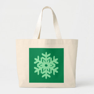 Ikat Snowflake - Kiefer und Minze grün Jumbo Stoffbeutel